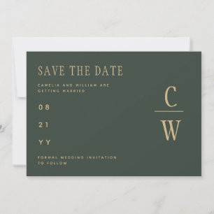 Reserve A Data Noiva Musgo Verde Dourado Casamento SAVE THE DATE