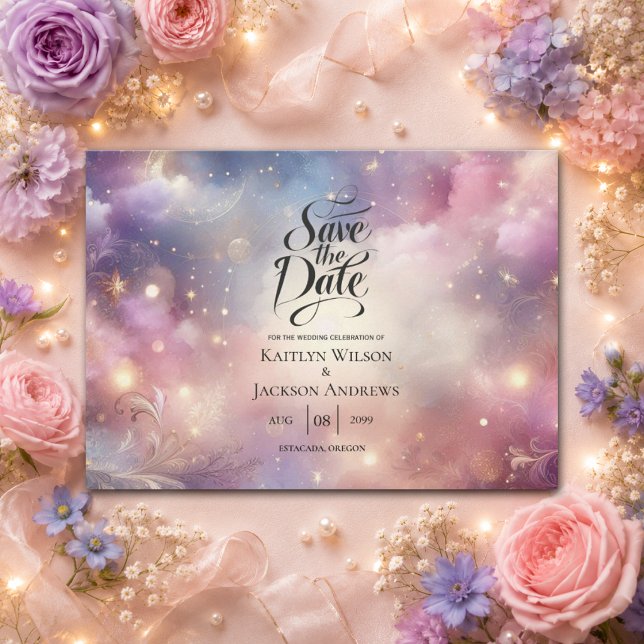 Reserve A Data Noiva Poeira Estelar Celestial Brilhante (Criador carregado)