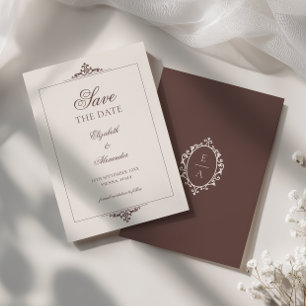 Reserve A Data Noivado Café Escuro Vintage Crest Old Money