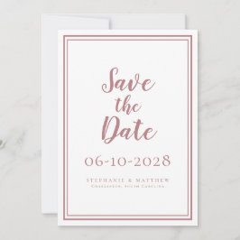 Reserve A Data Noivado Casamento Rosa Empoeirado Minimalista Mode