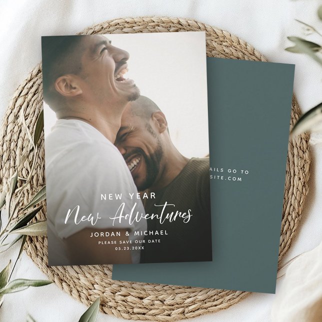 Reserve A Data Noivado de Ano Novo Moderno | Adventures Script Fu (Criador carregado)