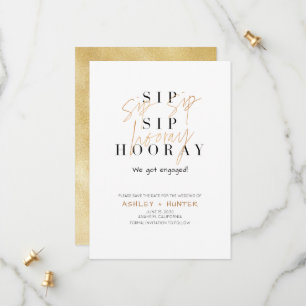 Reserve A Data Noivado Dourado de Champanhe Sip Sip Hooray