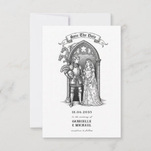 Reserve A Data Noivo Cavaleiro Gótico Medieval Noiva