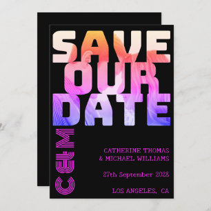 Reserve A Data Nome da Retro 70s Monograma e Casamento Fotográfic