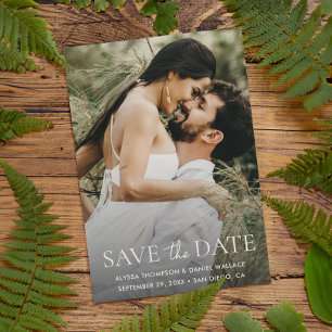 Reserve A Data Nome de cheio personalizado minimalista One Photo 