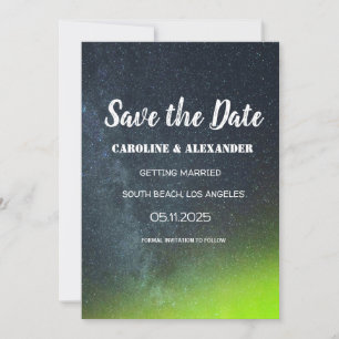 Reserve A Data Norte Luzes Aurora Borealis Galaxy Sky Weding