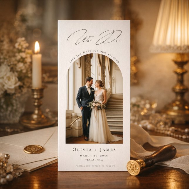 Reserve A Data Nós Fazemos Arco Elegante Foto Casamento Antiga Fo (Criador carregado)