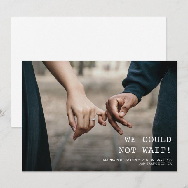 Reserve A Data Nós não podíamos esperar Casamento de Foto Minimal (Frente/Verso)