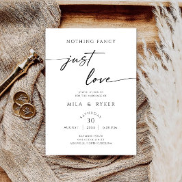 Reserve A Data Nothing Fancy Just Love Elegant Wedding Invitation
