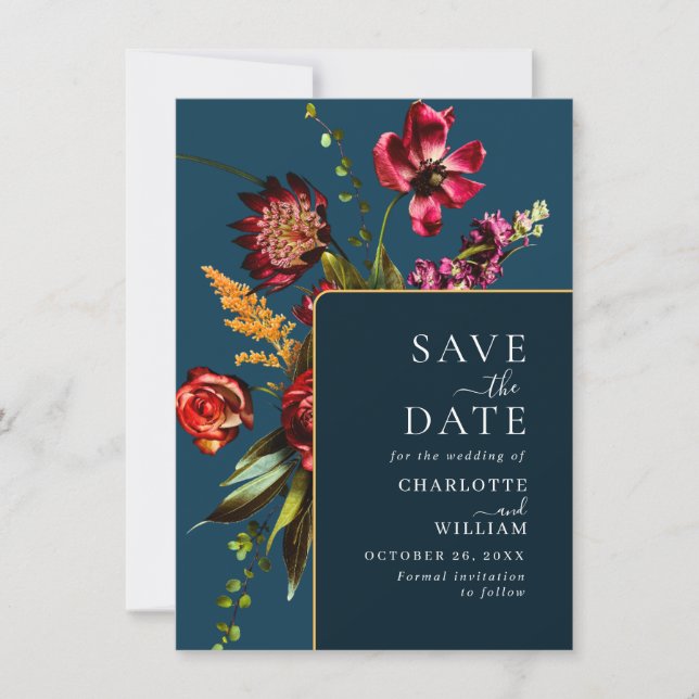 Reserve A Data Nouveau Garden Flowers Casamento Código QR (Frente)