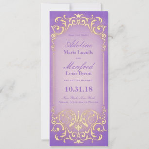 Reserve A Data Nouveau Vitoriano: Save the Date Lilás Dourado Lin
