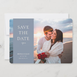 Reserve A Data Nova Data Elegante - Script Moderno Foto Dusty Blu