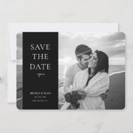 Reserve A Data Nova Data Elegante - Script Moderno Foto Preto Pre