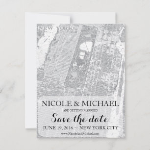 Reserve A Data Nova York Salve a Data - Mapa Vintage