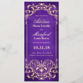 Reserve A Data Novo Vitoriano: Save the Date Dourado e Berinjela