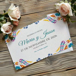Reserve A Data Nuestra Boda Flores Botânicas Casamento Espanhol