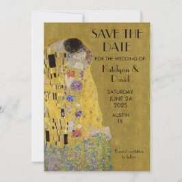 Reserve A Data O Beijo de Klimt - Art Nouveau Salve a Data