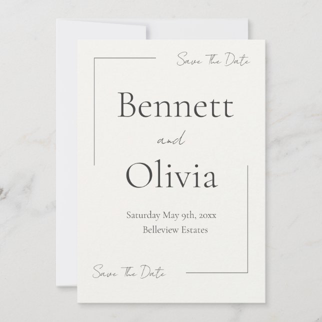 Reserve A Data O Casamento Da Época Suave Salva A Data (Frente)