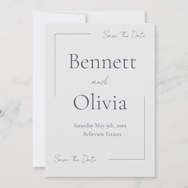 Reserve A Data O Casamento Da Época Suave Salva A Data (Frente)