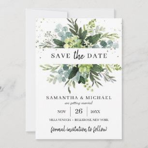 Reserve A Data O casamento das folhas suculentas modernas salva o