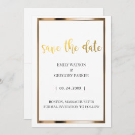 Reserve A Data O ouro minimalista elegante salva a data