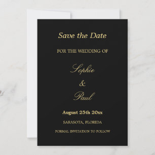 Reserve A Data O Ouro negro legante Beige Weding Date (Salvar dat