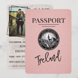 Reserve A Data O Passaporte Da Irlanda Rosa Salva A Data