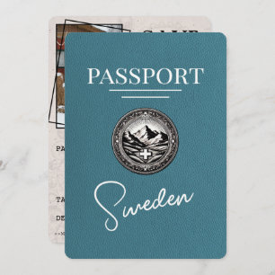 Reserve A Data O Passaporte De Suecia Teal Salva A Data
