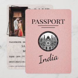 Reserve A Data O Passaporte Indiano Rosa Salva A Data