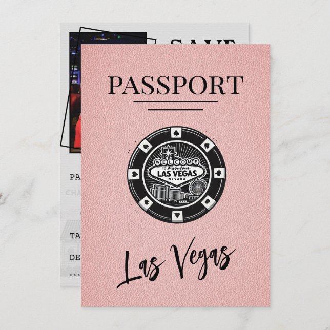 Reserve A Data O Passaporte Rosa Las Vegas Salva A Data (Frente/Verso)