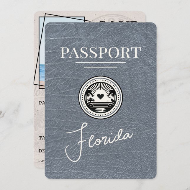 Reserve A Data O Passaporte Silver Florida Salva A Data (Frente/Verso)