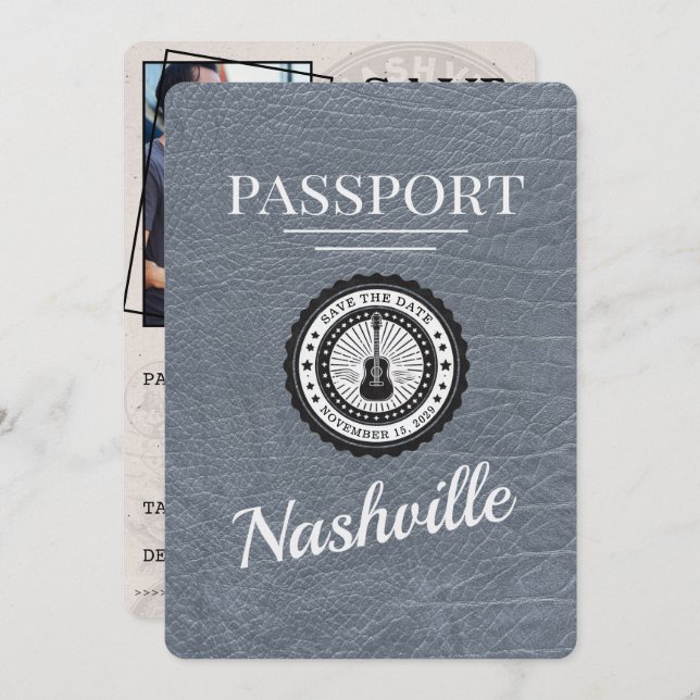 Reserve A Data O Passaporte Silver Nashville Salva A Data (Frente/Verso)