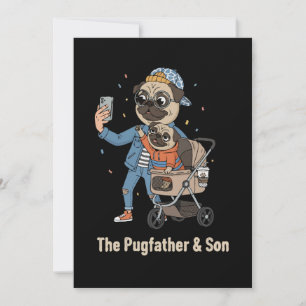 Reserve A Data O Pugfather & Filho   Selfi Engraçado de Pai Pug e