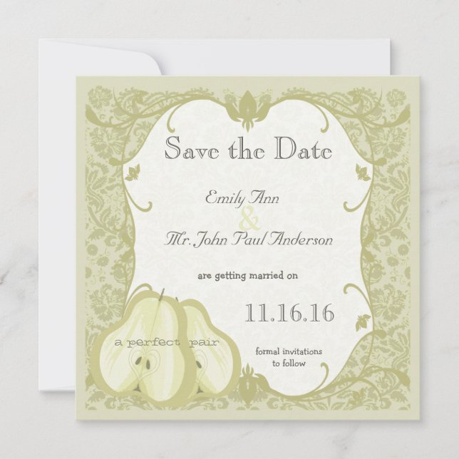 Reserve A Data O Save the Date da Pera Perfeita (Frente)