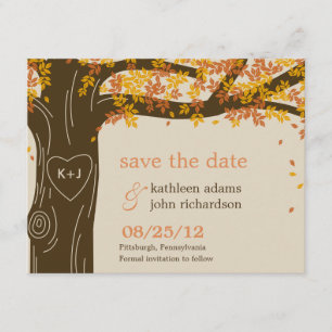 Reserve A Data Oak Tree Casamento outono Save The Date Card