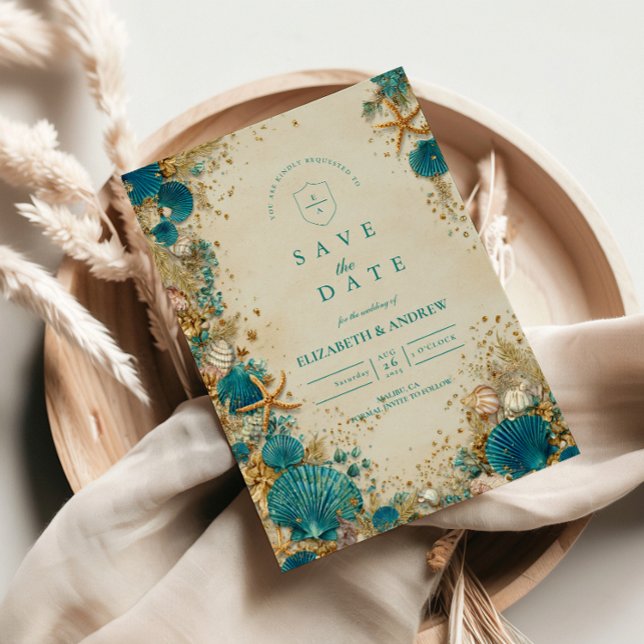 Reserve A Data Ocean Inspired Seashell Wedding (Criador carregado)