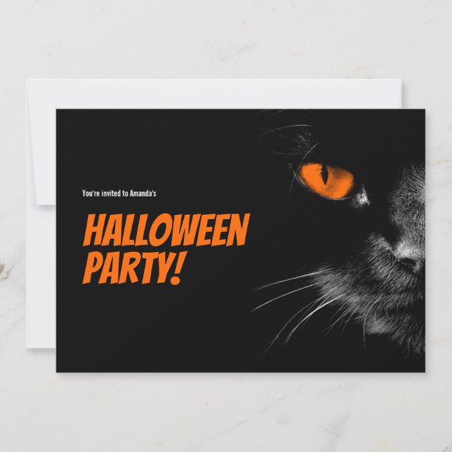 Reserve A Data Olá Escuridão Olhos Laranja Halloween (Frente)