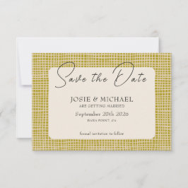 Reserve A Data Olive Green Boho photo Flat Save The Date Card
