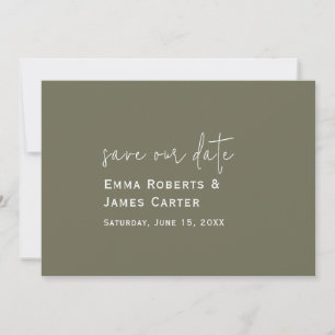 Reserve A Data Olive Green Casamento Save the Date
