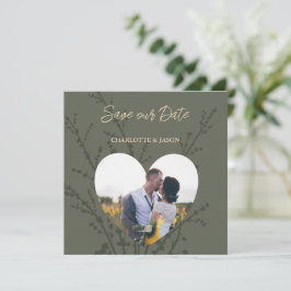Reserve A Data Olive Moderno Quadro de Foto Save The Date