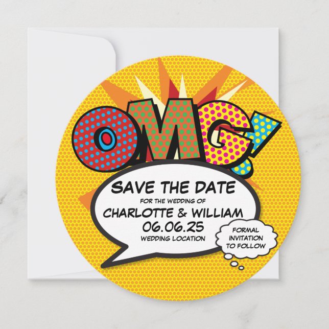 Reserve A Data OMG Salve a Data Diversão Arte Pop de Quadrinhos R (Frente)