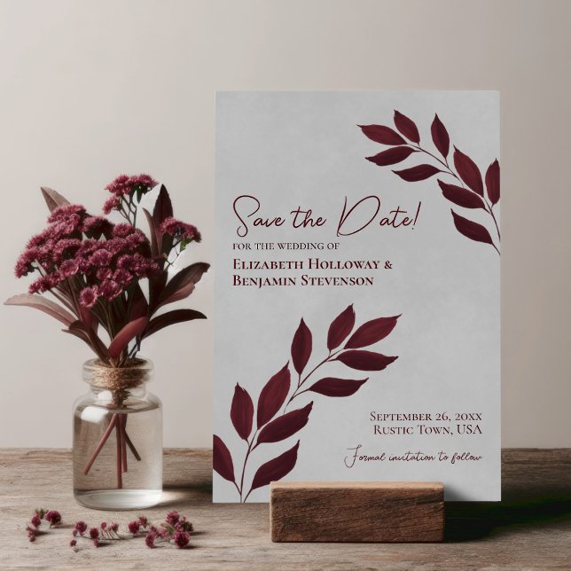 Reserve A Data Ondas Wistful Elegant Burgundy no Casamento de Cin (Criador carregado)