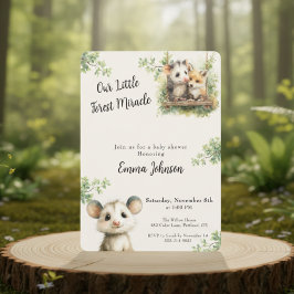 Reserve A Data Opossum Baby Shower Invitation • Woodland Animals