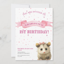 Reserve A Data Opossum Birthday Invitation • 1st Birthday