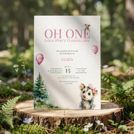 Reserve A Data Opossum Birthday Invitation • Oh One 1st Birthday