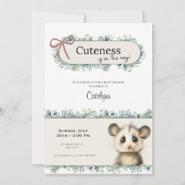 Reserve A Data Opossum Woodland Baby Shower Invitation