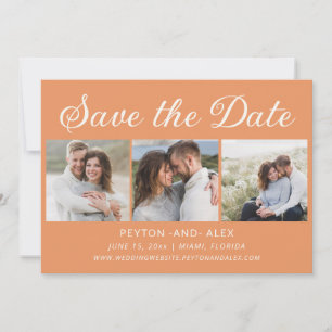 Reserve A Data Orange 4-Foto 2-Sided Wedding Date (Data de Salvam