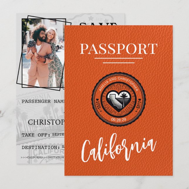 Reserve A Data Orange California Passport Salvar a data (Frente/Verso)