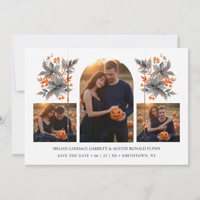 Reserve A Data Orange Climbing Arch Grey Bouquets 3-Photo Collage (Frente)