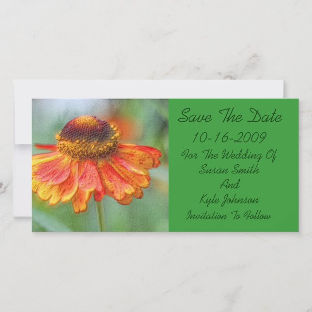 Reserve A Data Orange Daisy Floral Weding A Data (Frente)